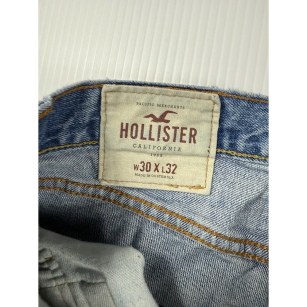 Hollister Jeans Light Wash Denim Button‎ Fly Straight Leg Mens W30 L32 - Picture 4 of 7